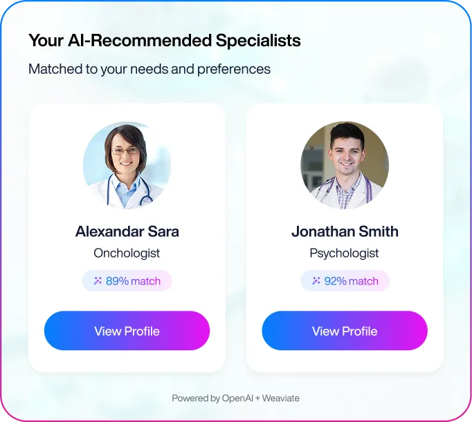 AI-Driven Recommendation System: Vector Embeddings for Intelligent Healthcare Matching